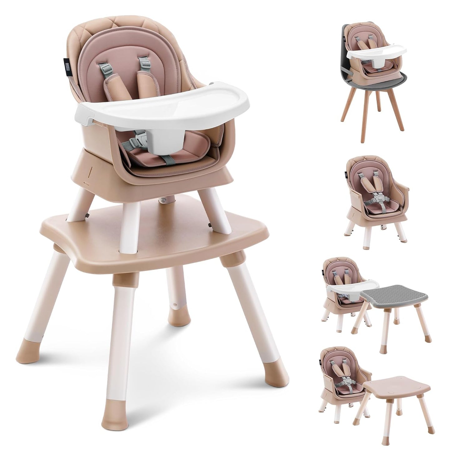 HARPPA 8-in-1 Convertible Baby High Chair - Safe, Adjustable & Stylish