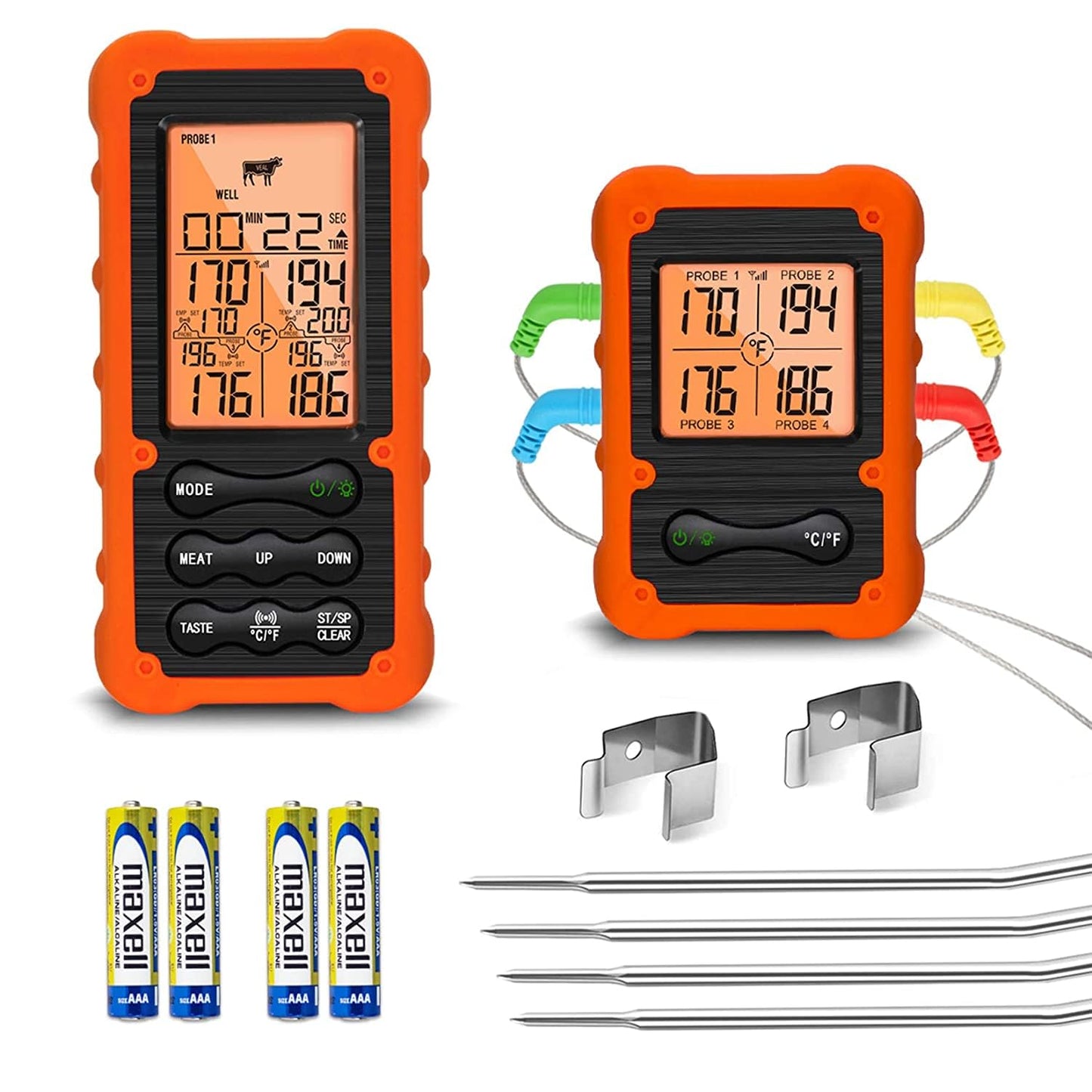 Wireless 4-Probe Meat Thermometer by VAUNO