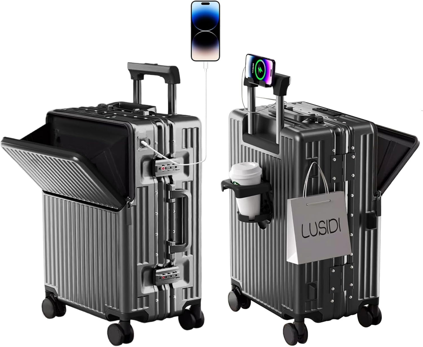 Zipperless Luggage with Spinner Wheels for Easy Travel