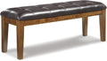 Tufted Upholstered Dining Room Bench, Medium Brown - Rustic Refined
