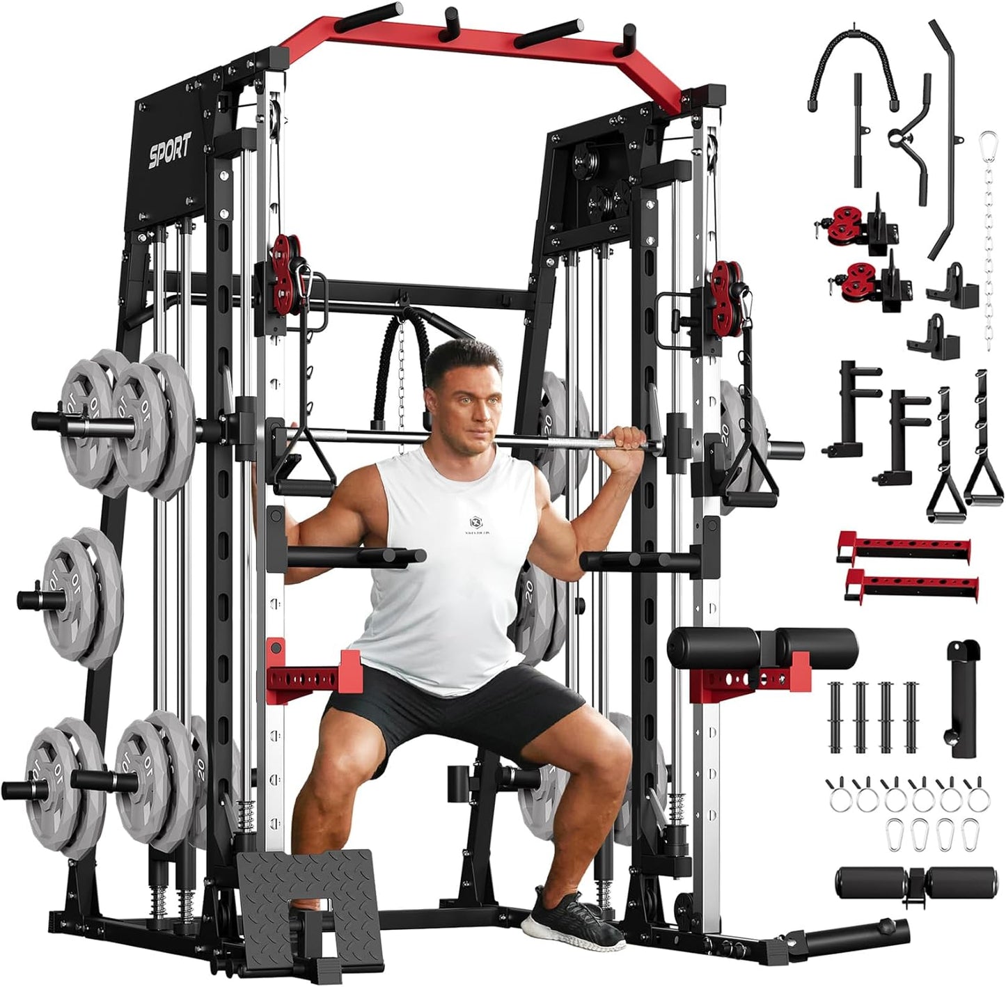 HOMSURE Multifunctional Smith Machine: Ultimate Home Gym Power