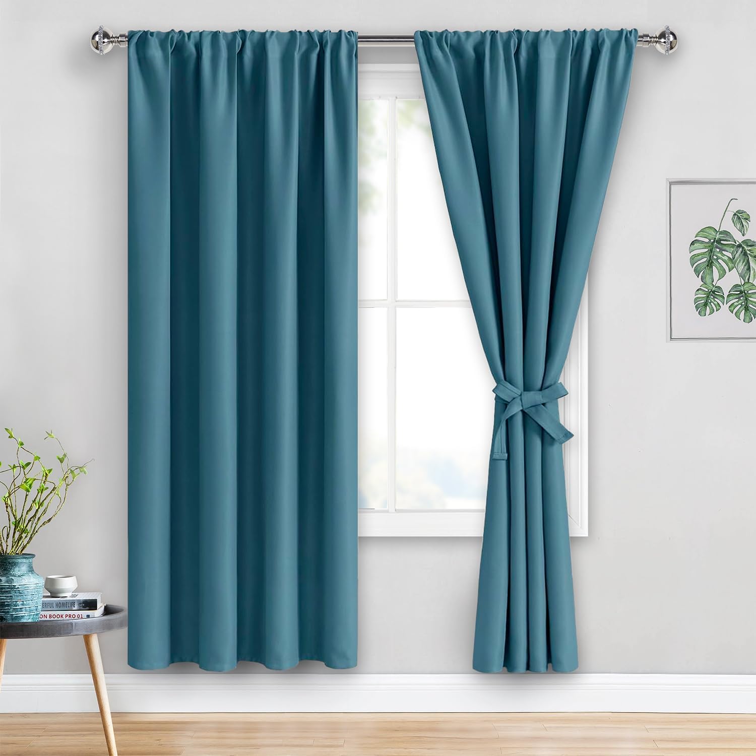JIUZHEN Blackout Curtains for Bedroom Thermal Insulated Noise Reducing