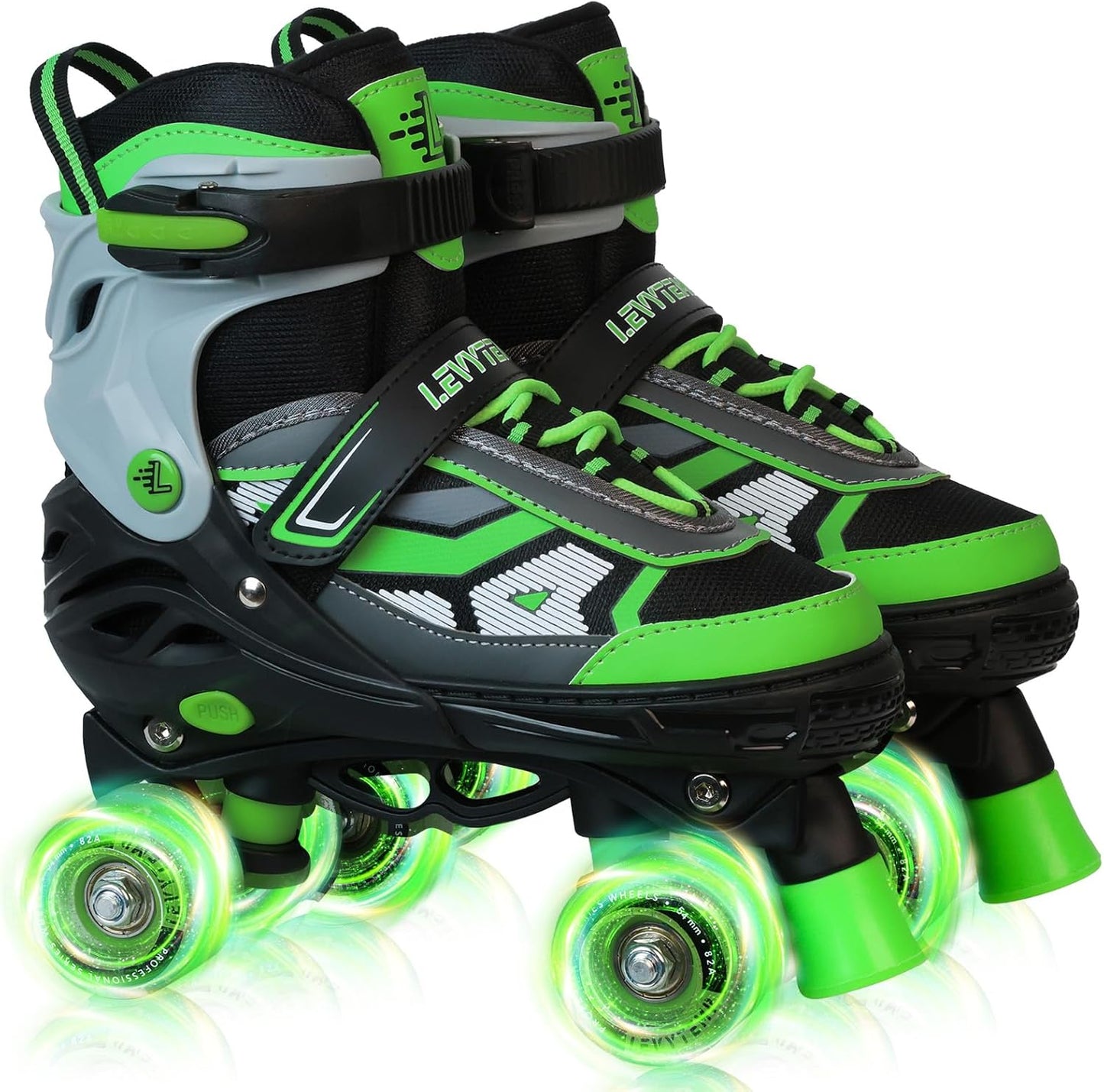 Adjustable Quad Roller Skates for Kids with Light Up Wheels