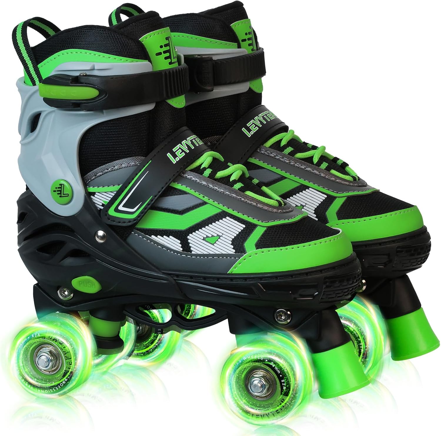 Adjustable Quad Roller Skates for Kids with Light Up Wheels