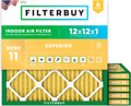 Filterbuy 12x12x1 Air Filter MERV 11 Superior Pet & Allergy Defense