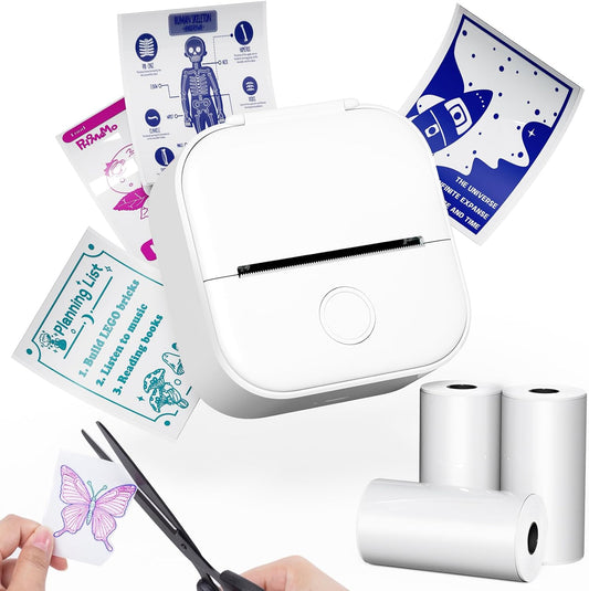 Inkless Mini Sticker Printer for DIY Fun!