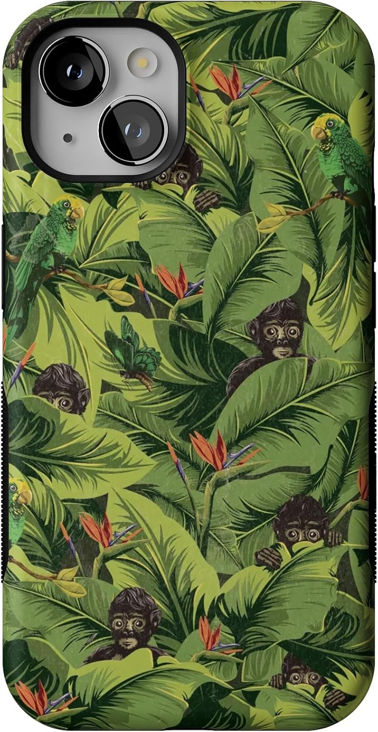 Casely iPhone 13 Case with Frida Kahlo Floral Jungle Design