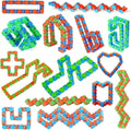 96pcs 24-Link Wacky Tracks Snap and Click Fidget Toys - Party Bag