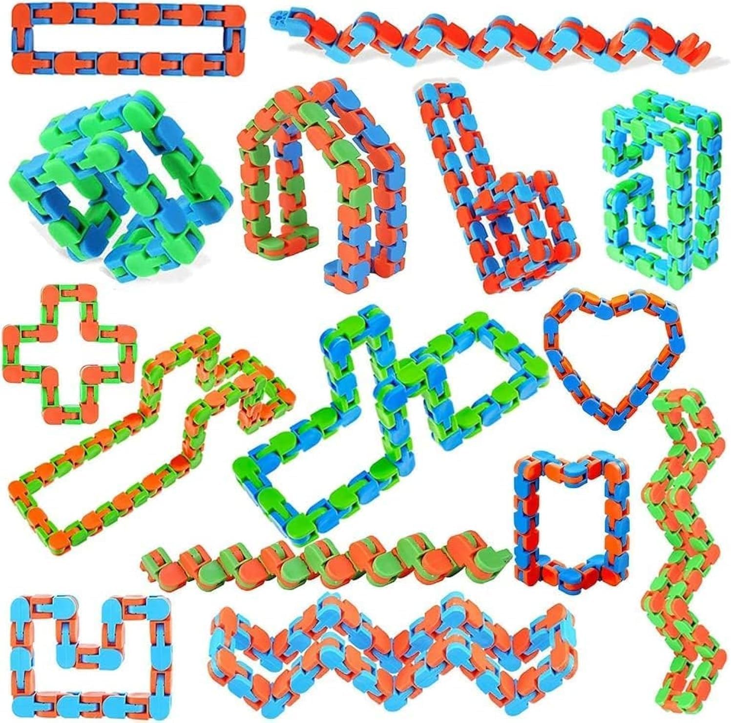 96pcs Wacky Tracks Snap and Click Fidget Toys for Fun