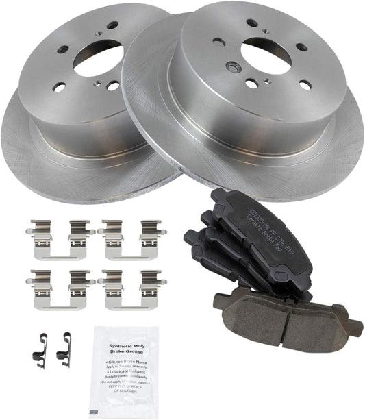TRQ Rear Brake Pad & Rotor Kit for 2008-2013 Toyota Highlander