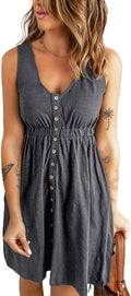 BTFBM Women Sleeveless Summer Dress Ribbed Ruffle Mini - Flattering