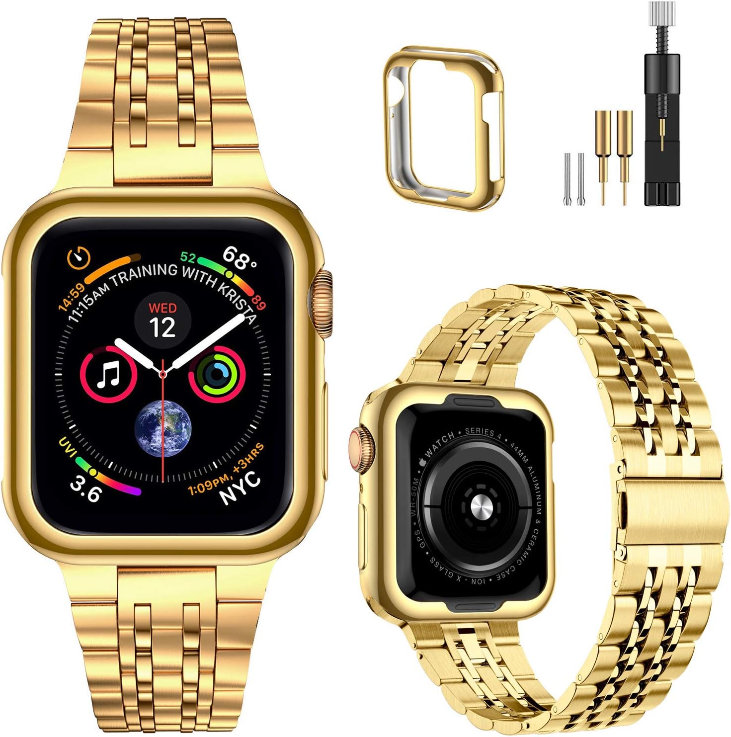 Gold Stainless Steel Band for Apple Watch 44mm/42mm