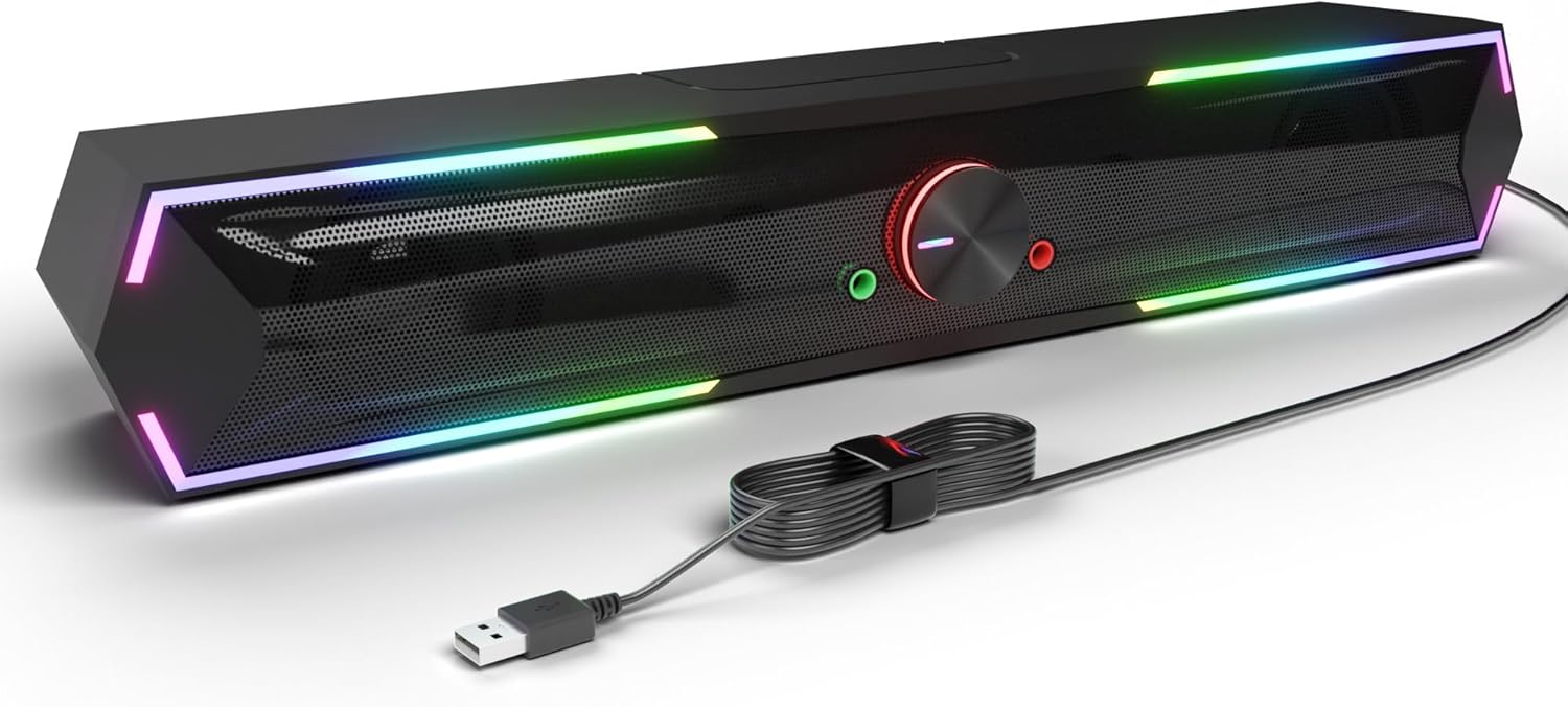 ROSON RGB Gaming Speakers: Enhanced Bass & Volume