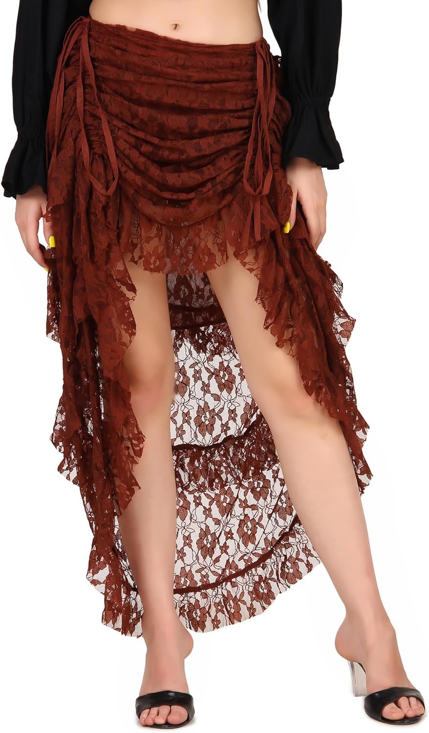 Steampunk Victorian Cosplay Costume High-Low Show Girl Skirt