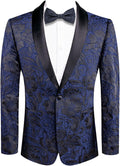 Men's Floral Shawl Lapel One Button Tuxedo Blazer - Slim Fit