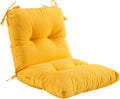 Yellow Patio Seat and Back Tufted Cushion Set 21in - All-Weather