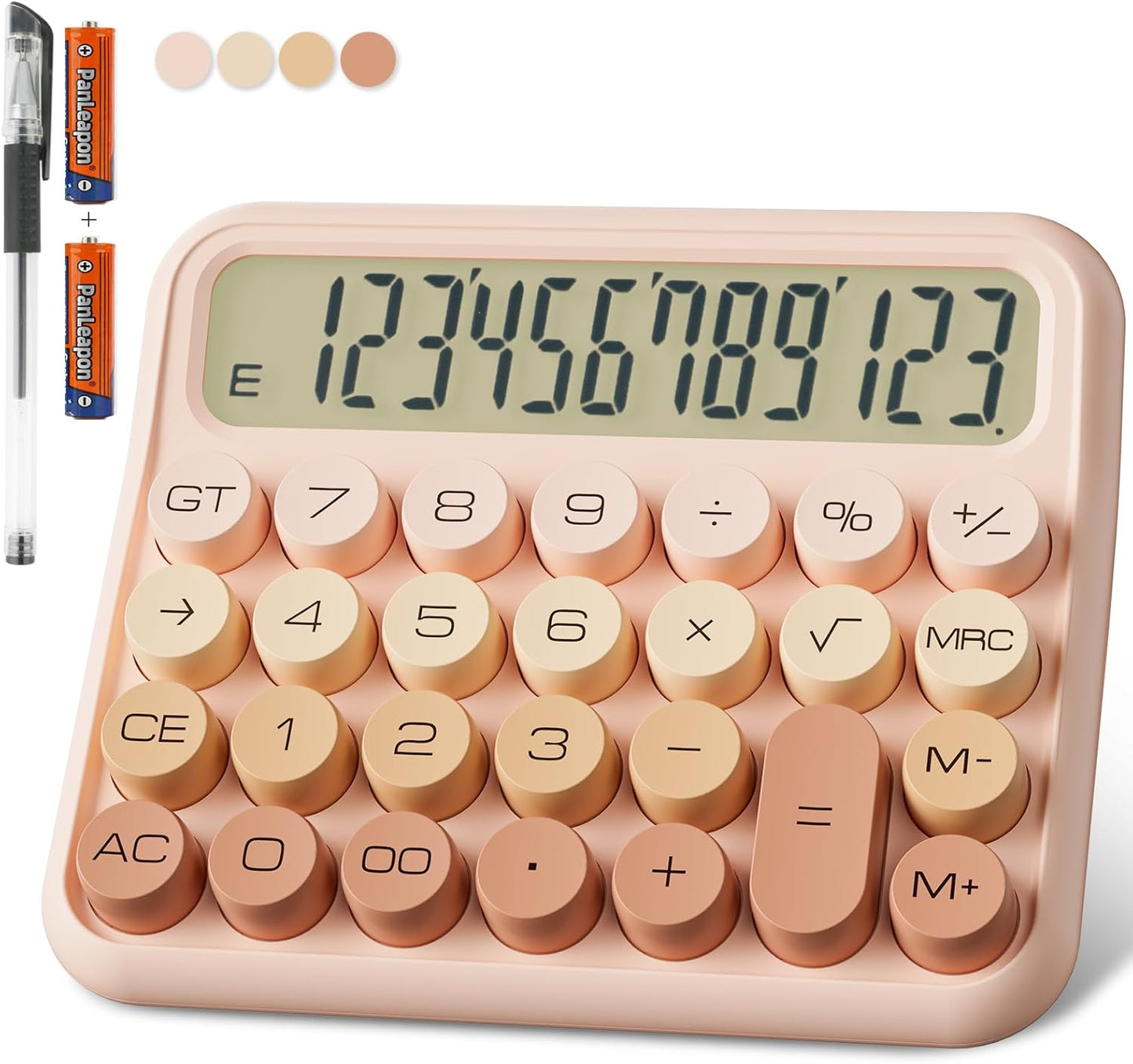 DECKLIT 12-Digit Mechanical Calculator - Big Buttons, Extra Large Display