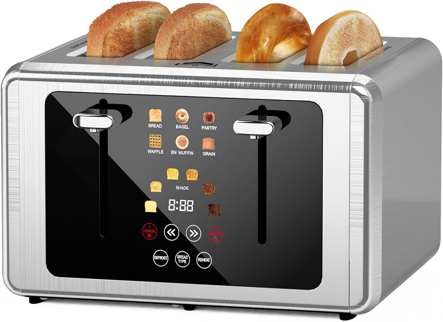 4 Slice Toaster with Touchscreen & Dual Control for Perfect Toast