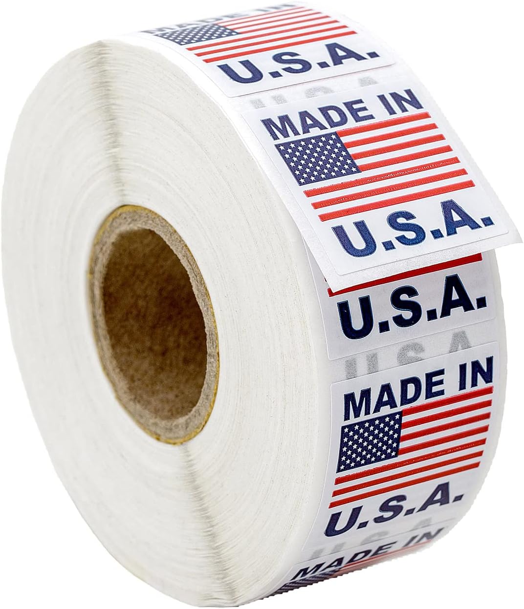 Pre-Printed Labels Stickers for Made in USA Products - 100 Rolls