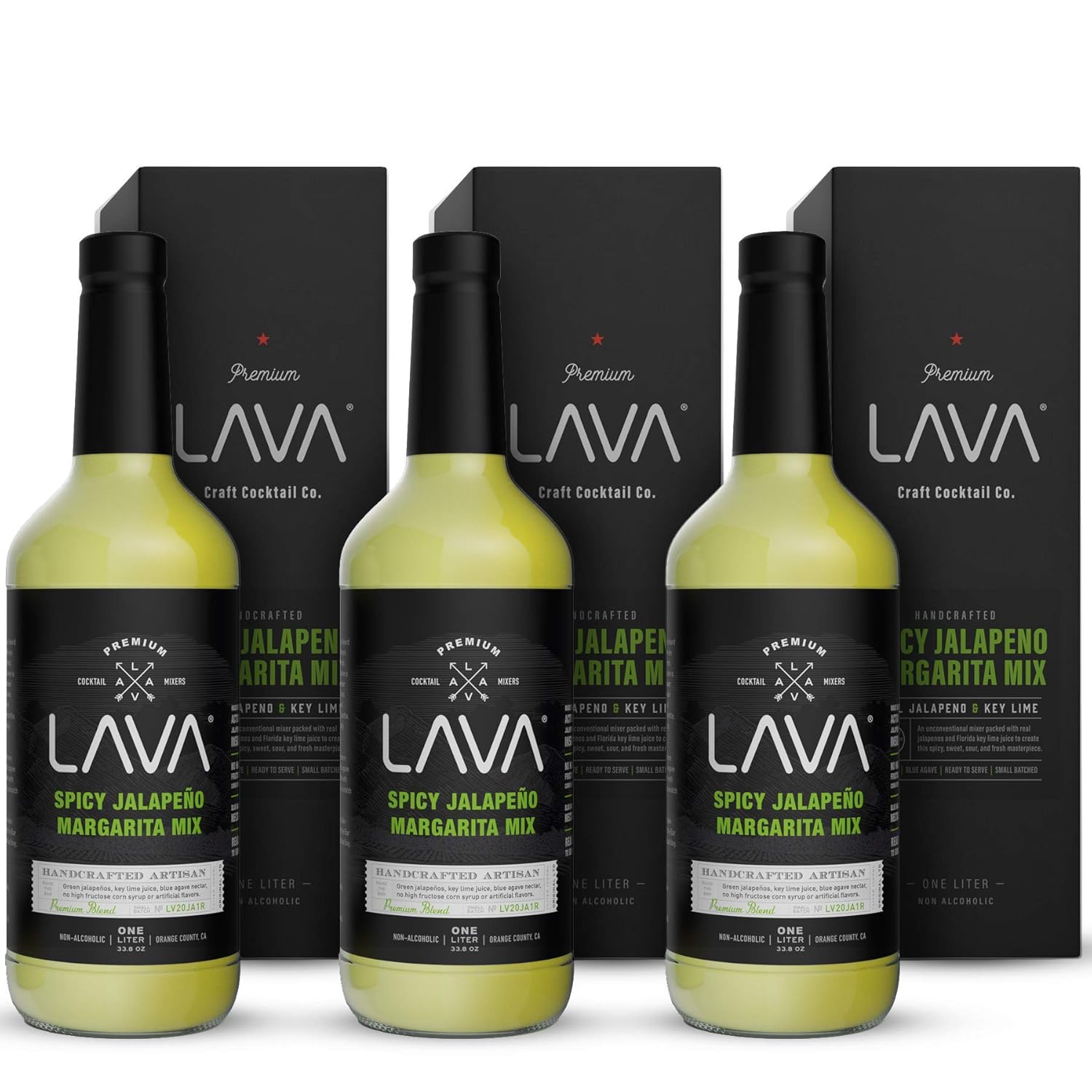 LAVA Premium Spicy Jalapeno Margarita Mix - 3 Pack for Flavor