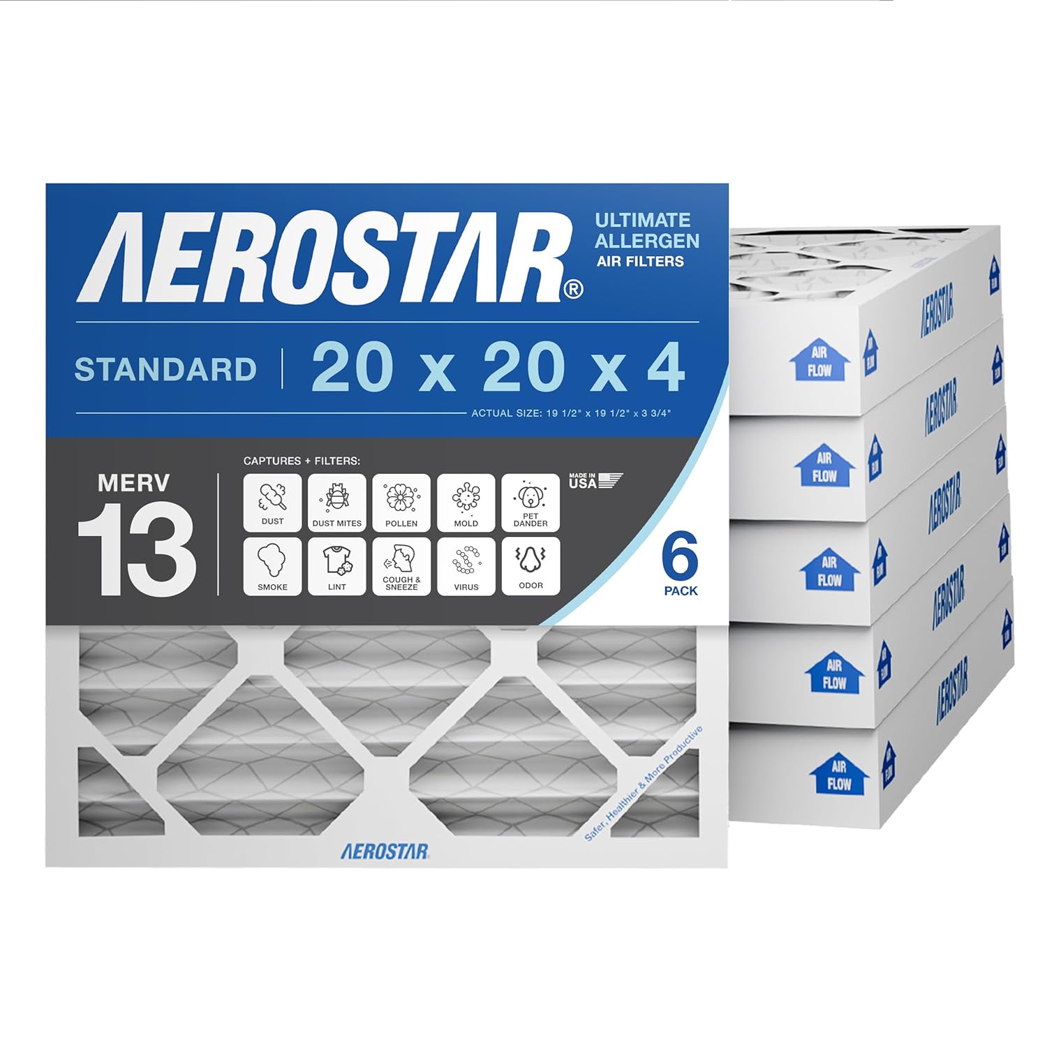 Aerostar 20x20x4 MERV 13 Filters for Cleaner Indoor Air Quality