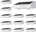 Solar Fence Lights 12 Pack Warm White - Dual-Beam Lens Design