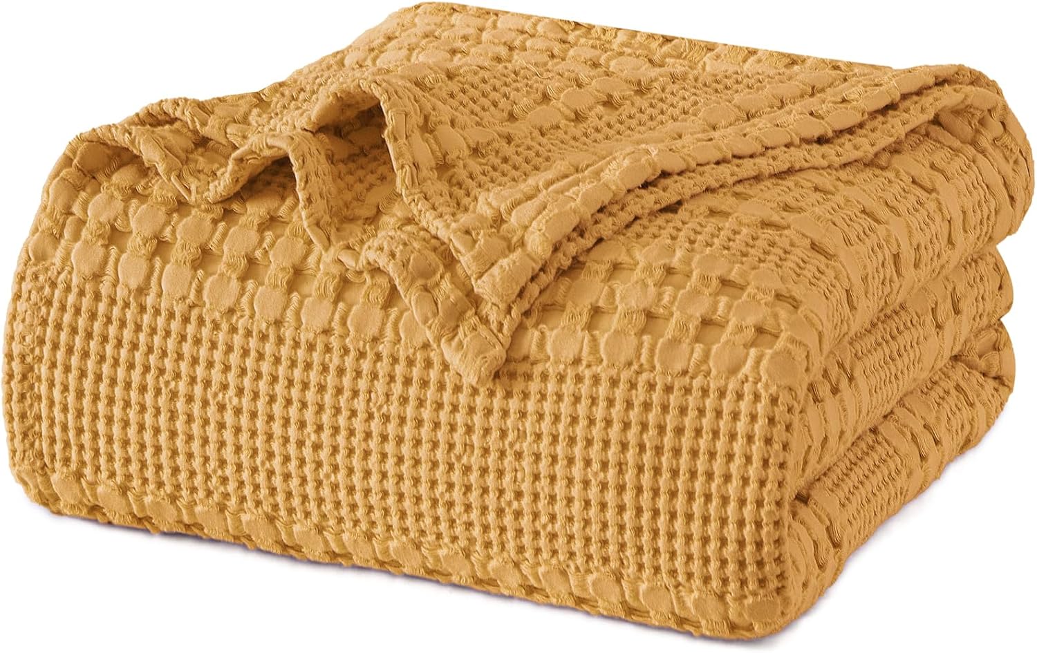 PHF 100% Cotton Waffle Weave Blanket for Cozy Summer Nights