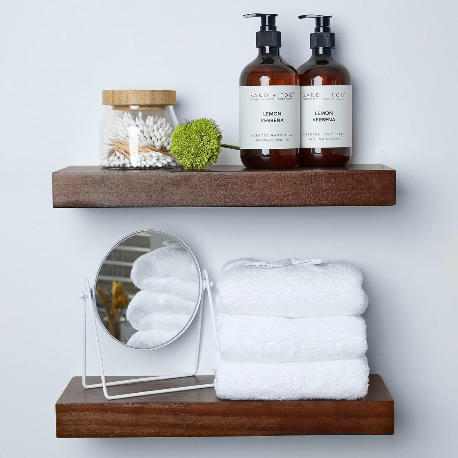 Homeforia Walnut Floating Bathroom Shelves for Elegant Decor