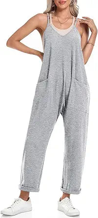 Stylish Casual V Neck Baggy Jumpsuits for Women by TARSE