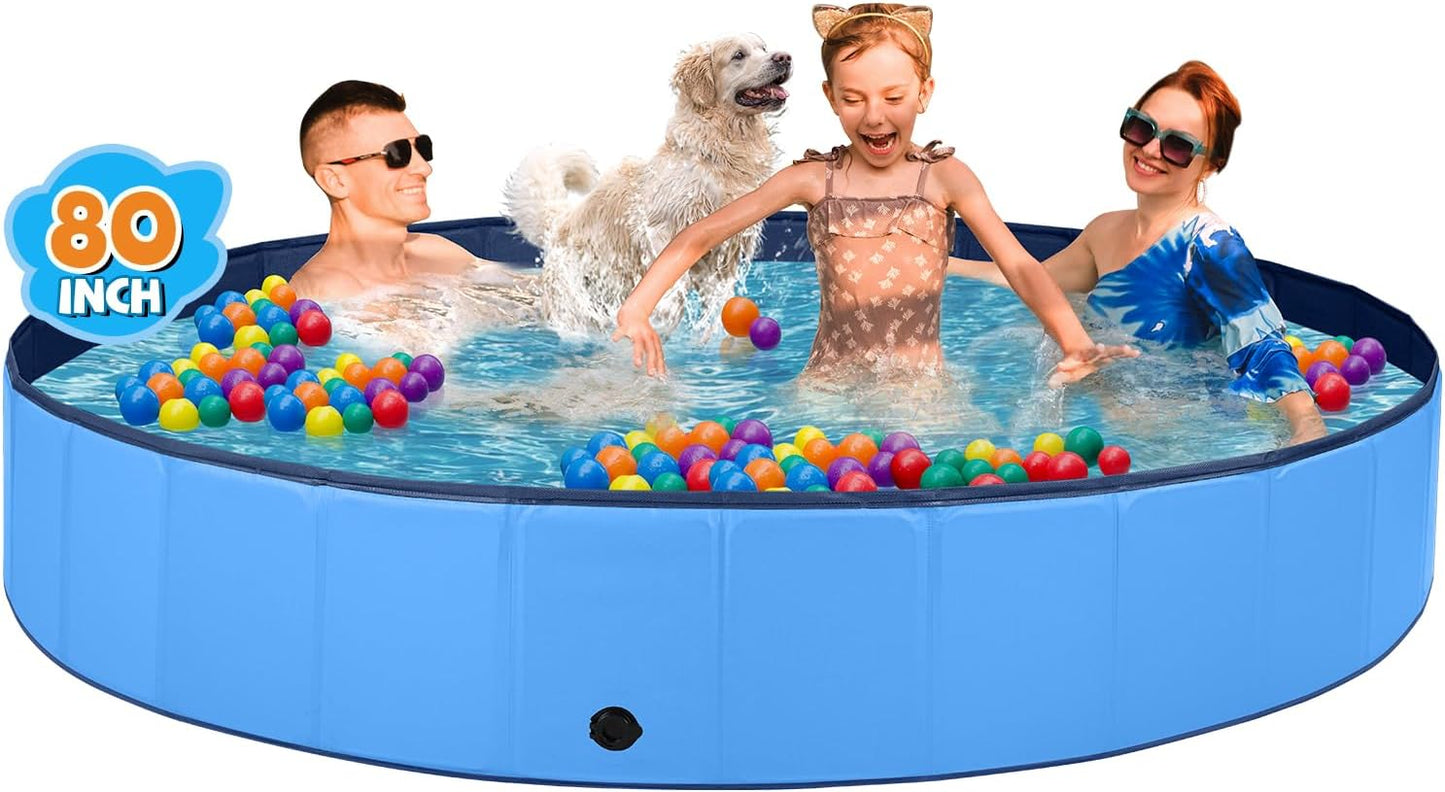 Jecoo Dog Pool for Large Dogs - Foldable Bathing Tub for Pets