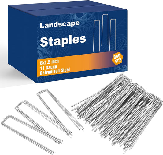 Whonline 560pcs 6 Inch Landscape Staples for Garden Projects