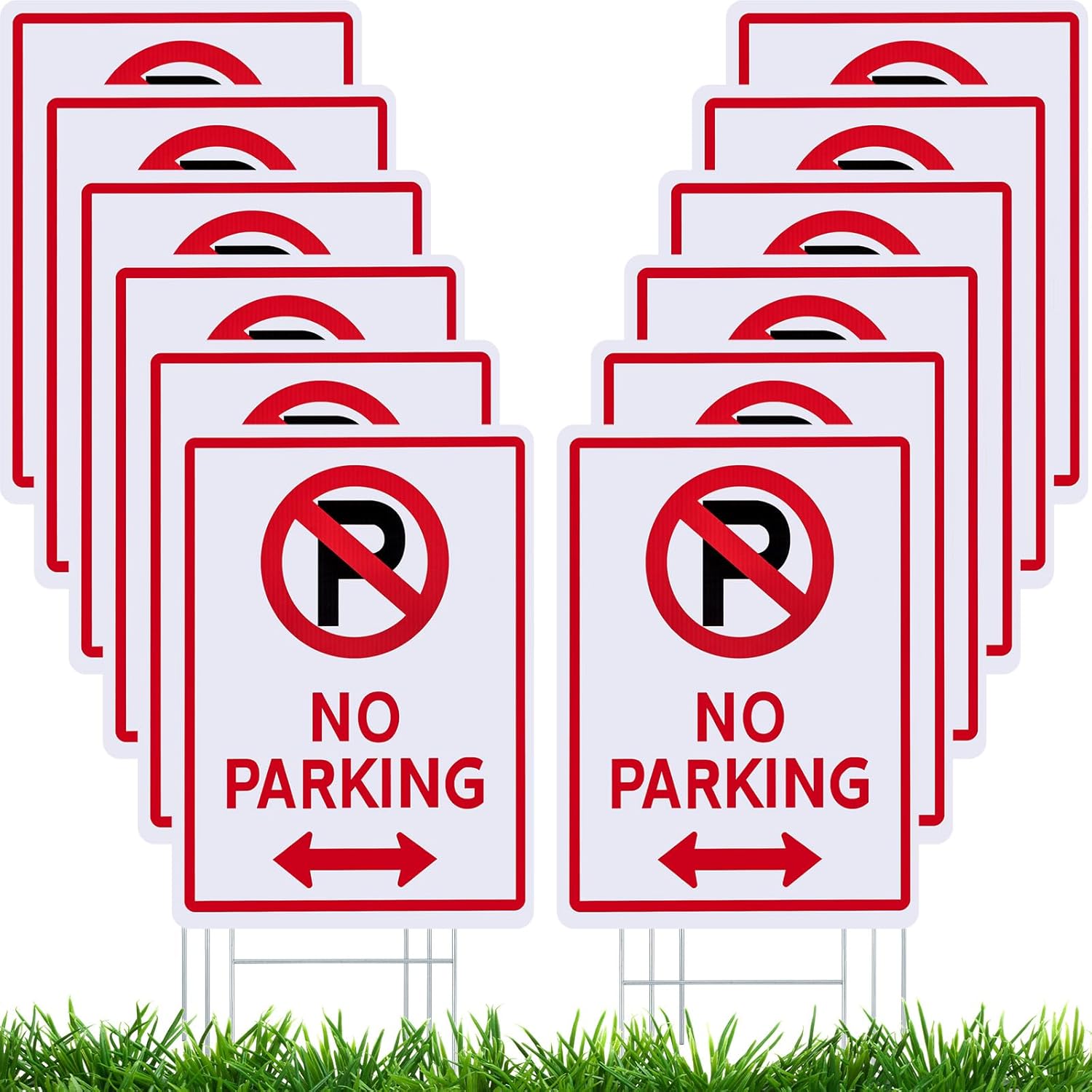Kigley 12 Pcs No Parking Signs with H Stake for Maximum Visibility
