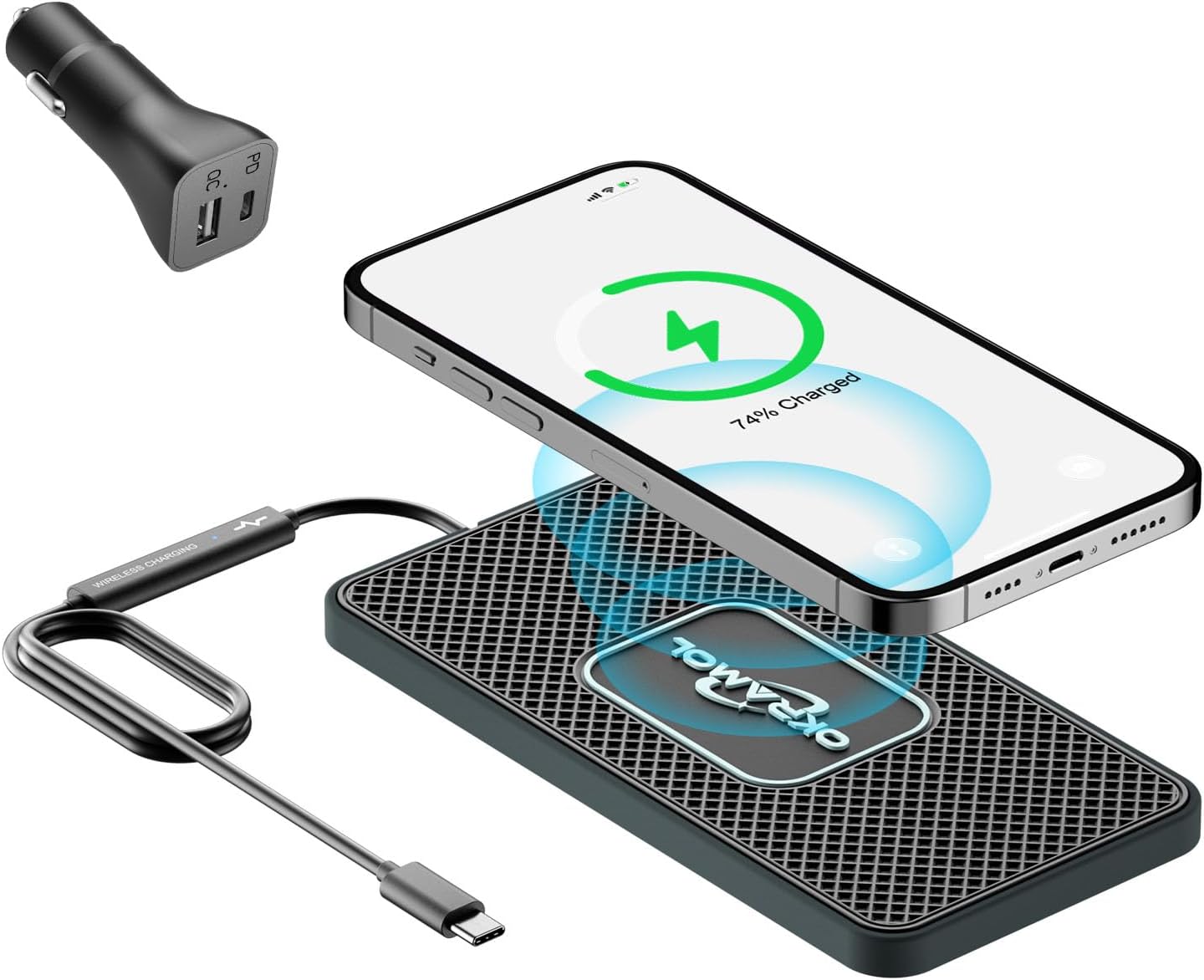 Fast Wireless Car Charger for Multiple Devices by Okramol