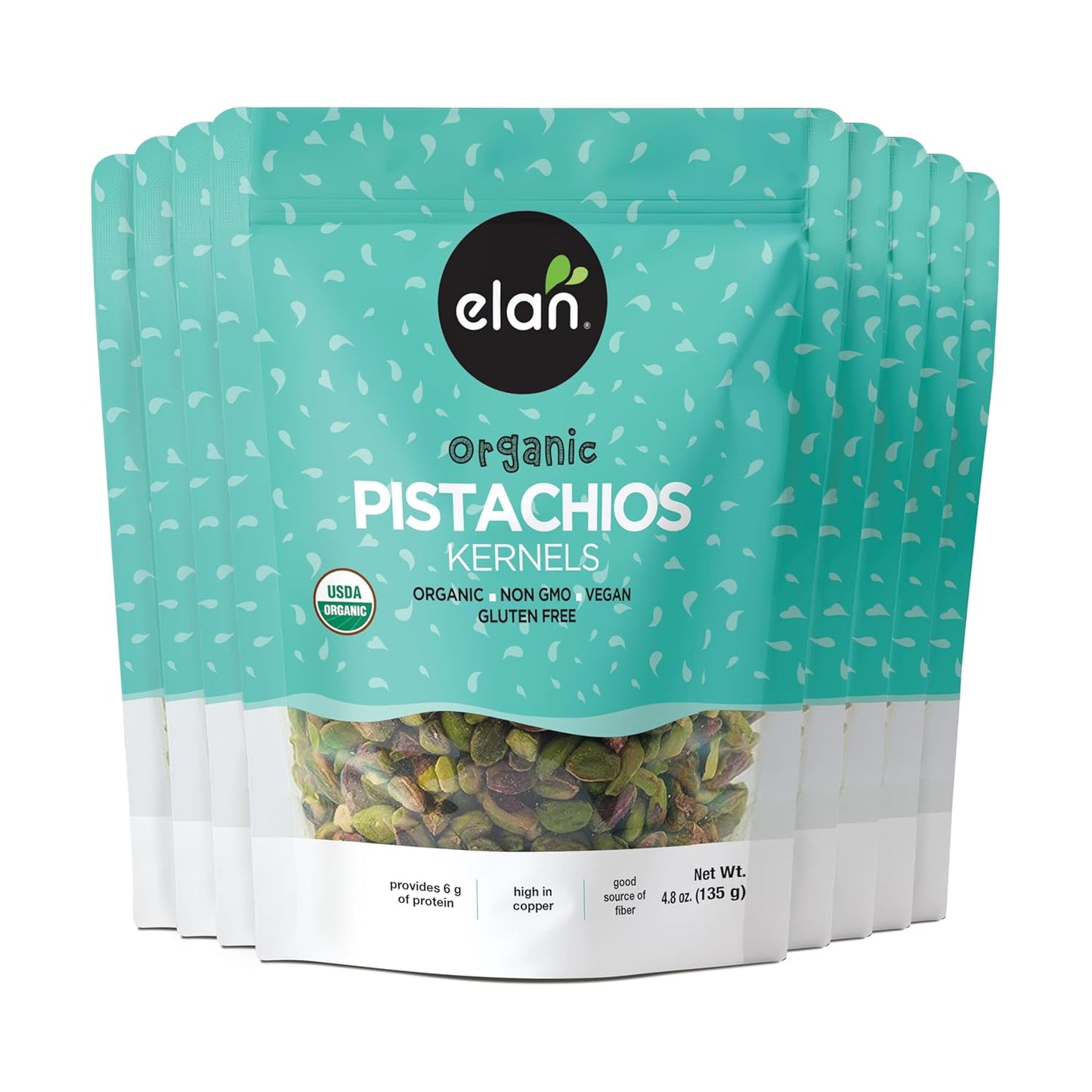Elan Organic Raw Pistachios - Healthy, Vegan Snack Option