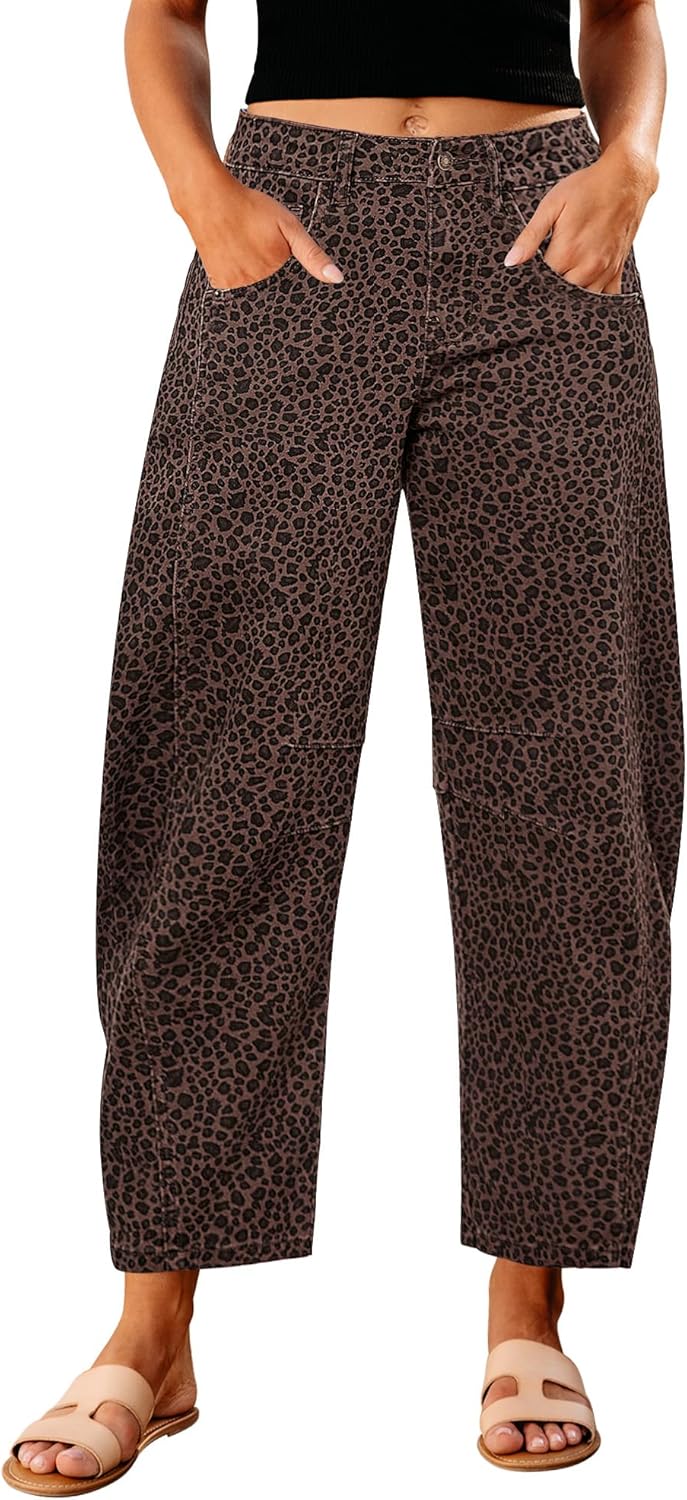 Trendy High Waisted Wide Leg Barrel Jeans for Women