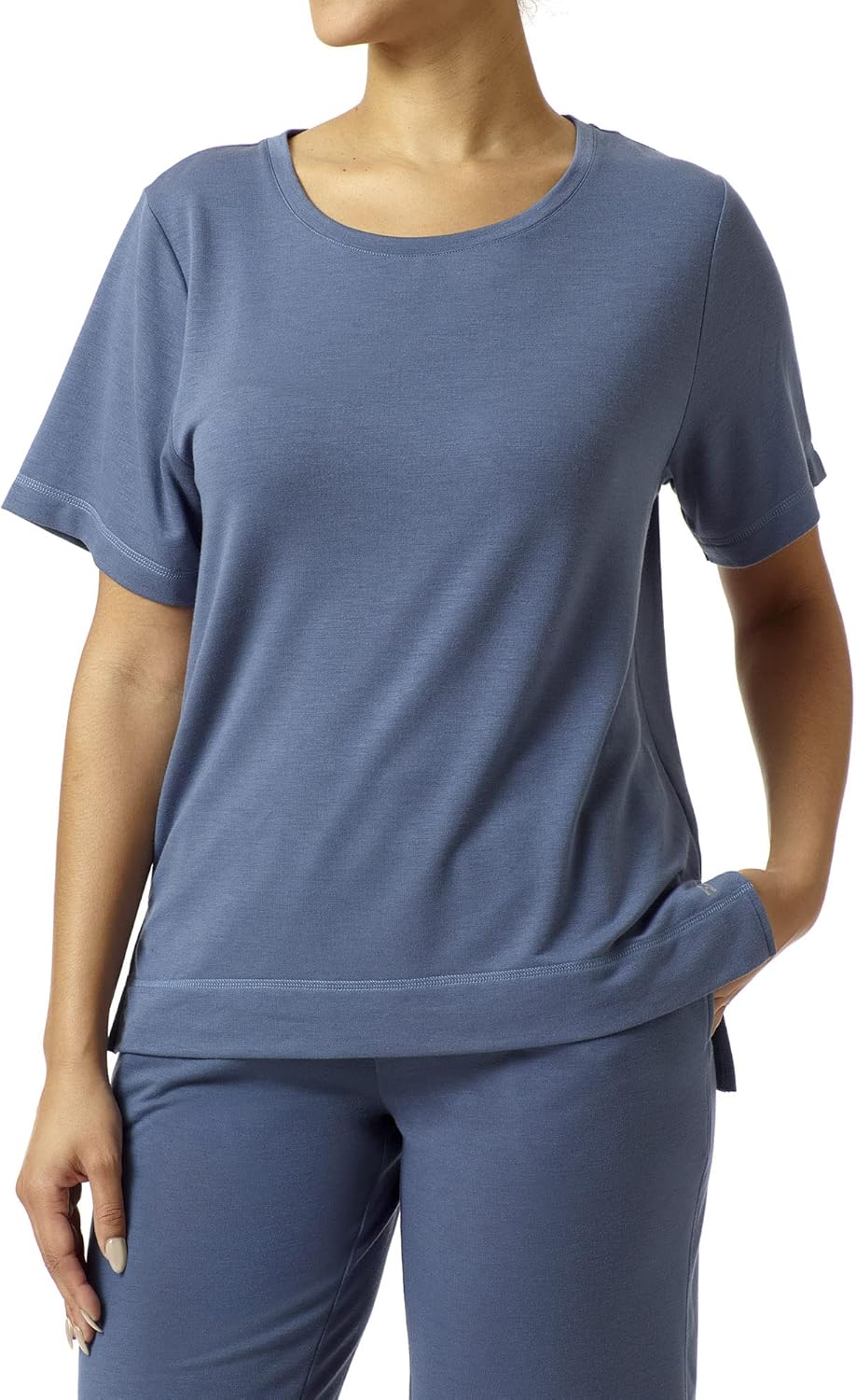 HUE Women's Solid French Terry Lounge Separates for Comfort