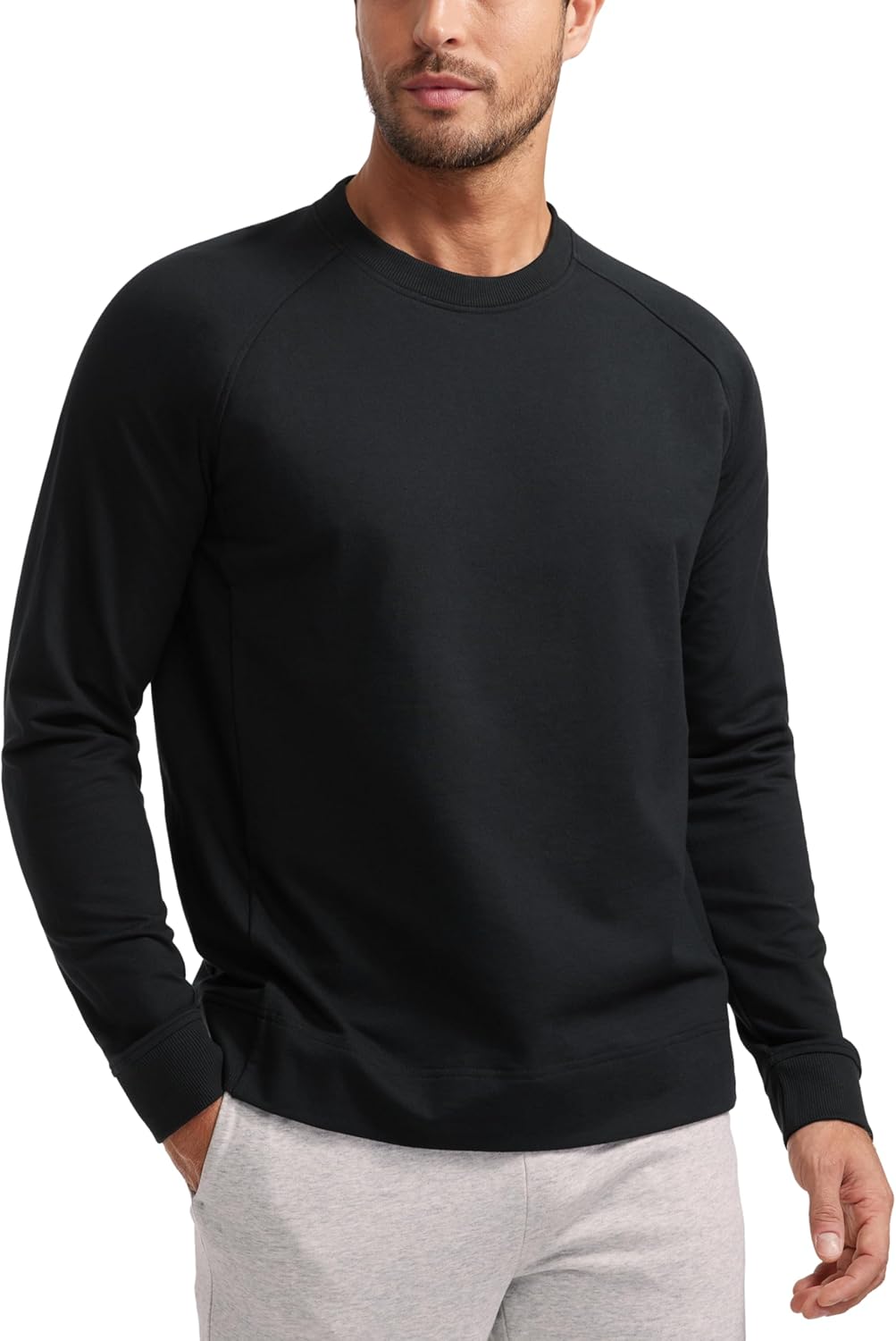 CRZ YOGA Mens Crewneck Sweatshirts for Athletic Workouts