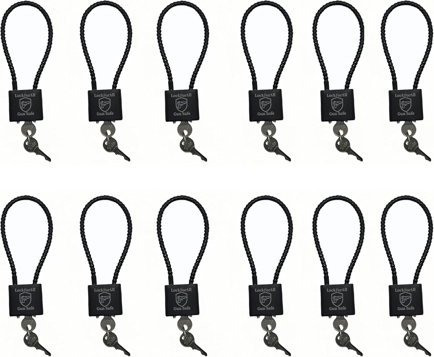 8.5in Cable Gun Locks with Keys - Keyed Alike Safety Locks
