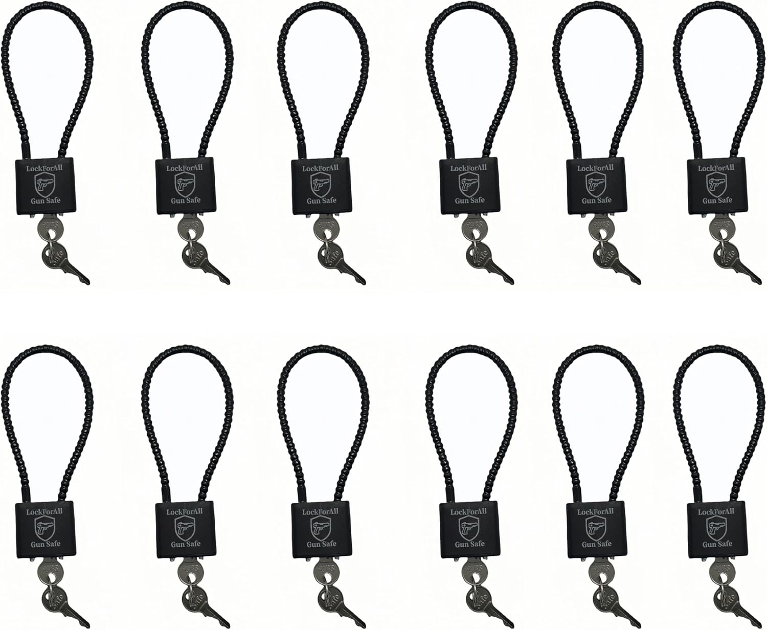 8.5in Cable Gun Locks with Keys - Keyed Alike Safety Locks