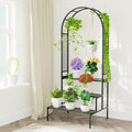 3-Tier Metal Plant Stand Garden Arch Trellis - Space-Saving Display