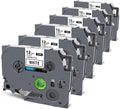Zencoma 12mm Laminated White Label Tape 6-Pack for Brother Label Makers