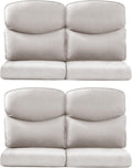 Patio Chair Cushions 4 Pack 22x24 Seat & 22x26 Back - Beige Set