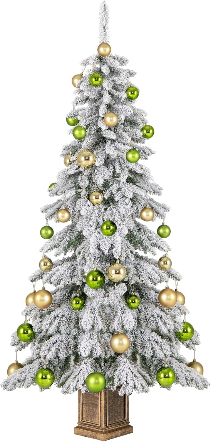 6 FT Snow Flocked Christmas Tree for Holiday Decor and Cheer