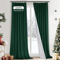 Dark Green Velvet Blackout Curtains 108 in Pinch Pleat - Thermal