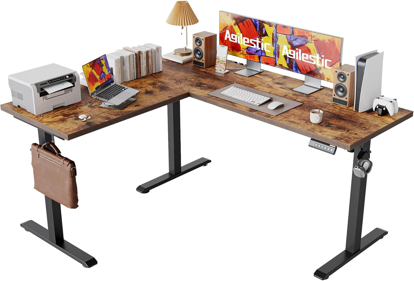 Agilestic 59 Inch L Shaped Standing Desk for Home Office Use