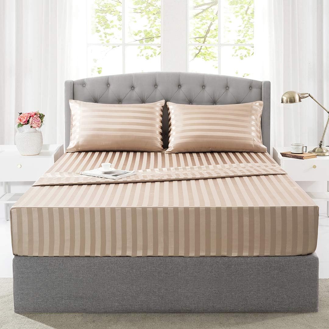 Satin-Silk Sheets King Size Bed Set for Luxurious Comfort