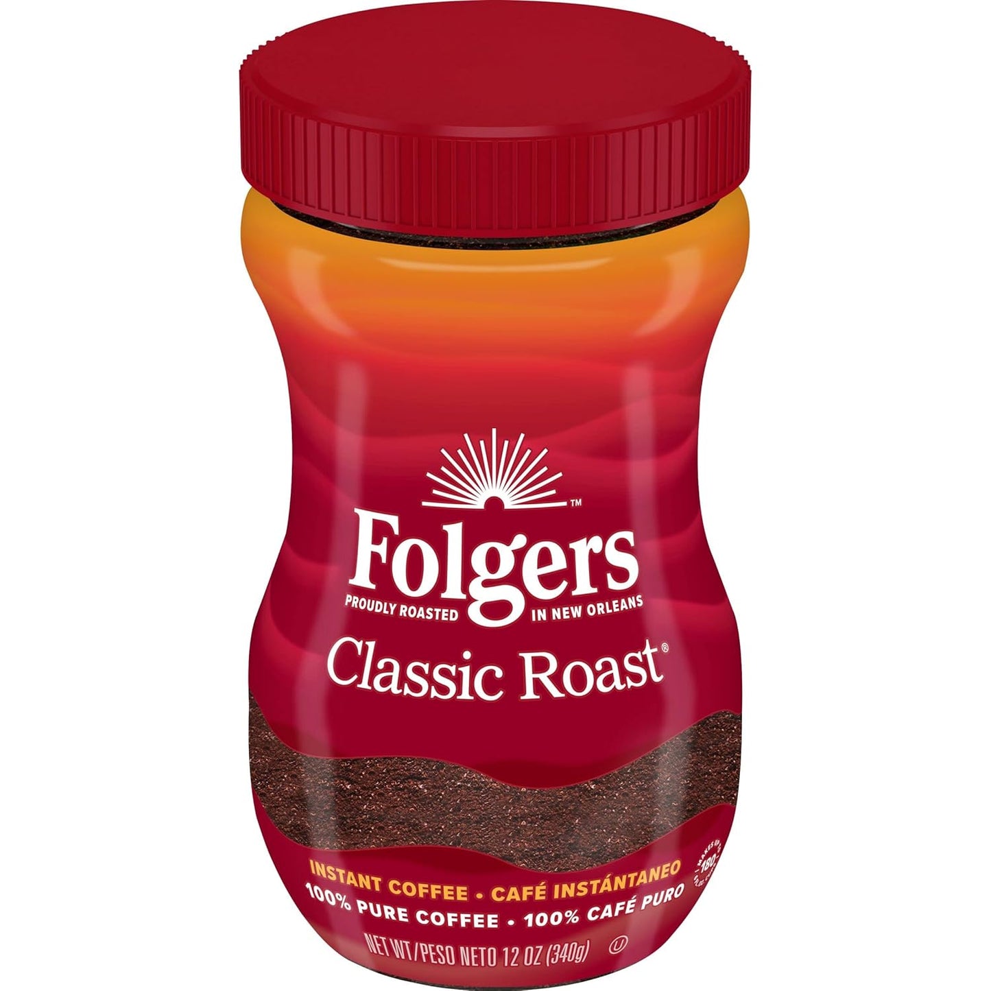 Folgers Classic Roast Instant Coffee - 12oz Rich Flavor