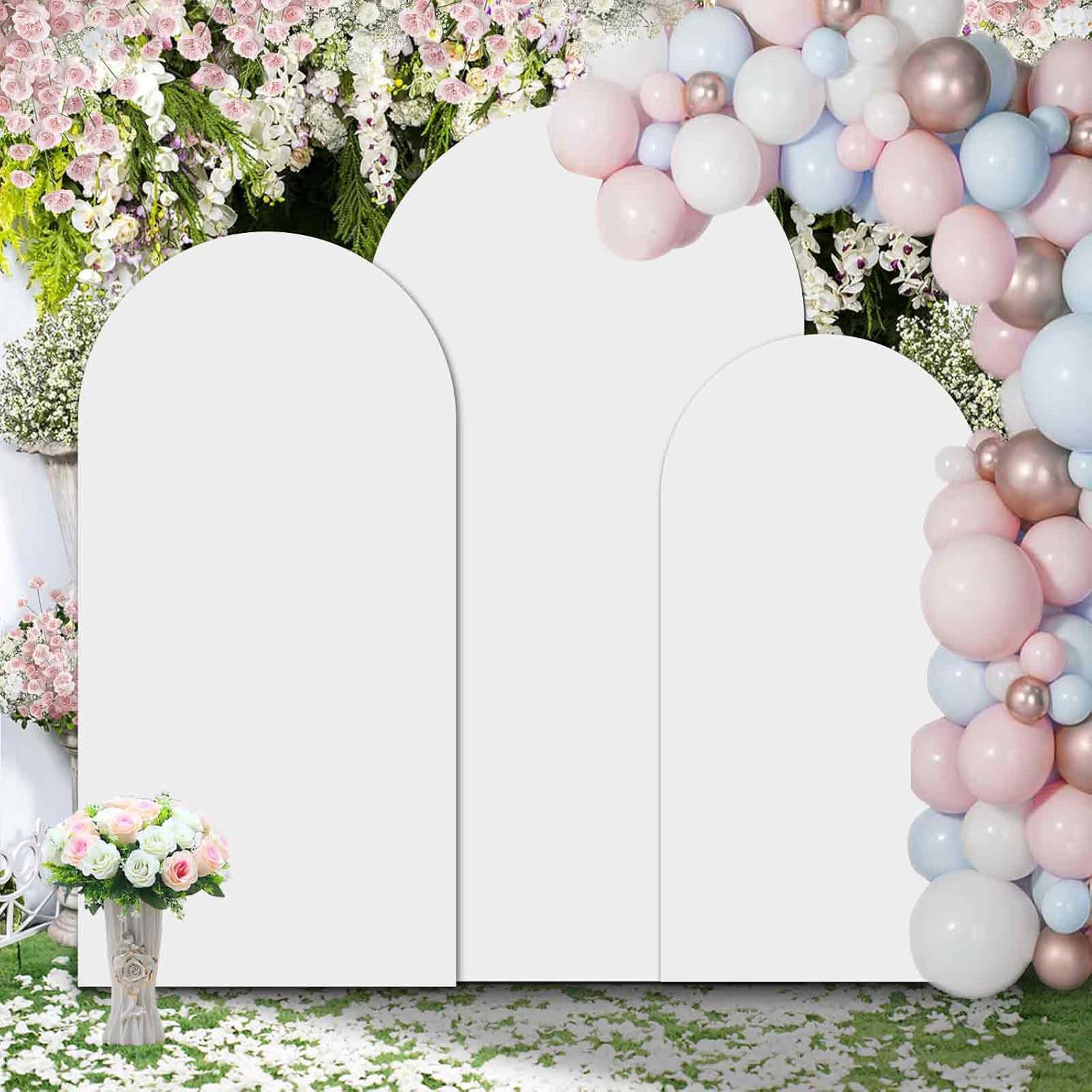 Wedding Arch Covers Stretchy Backdrop Fabric Set of 3 for Events