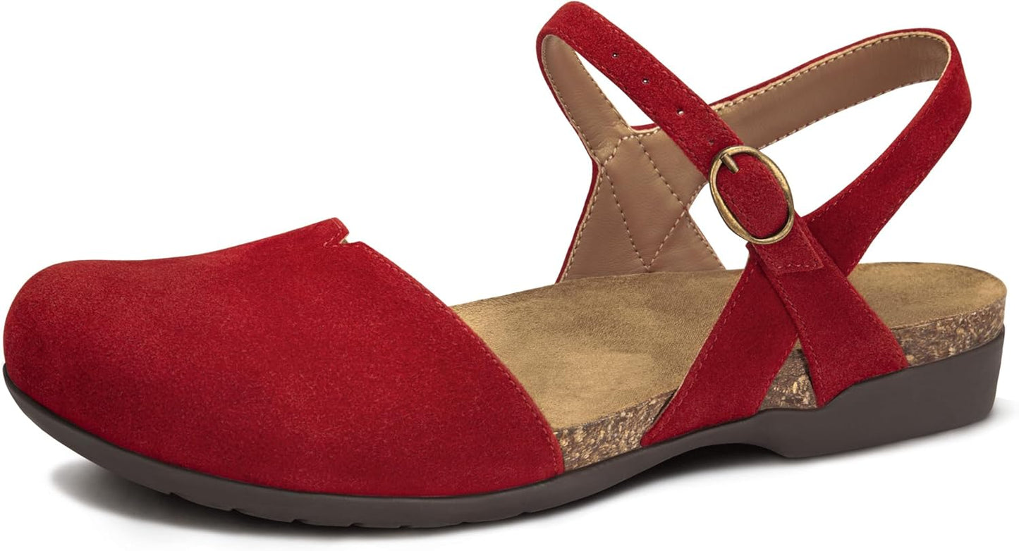 Closed Toe Sandals for Women with Arch Support and Comfort