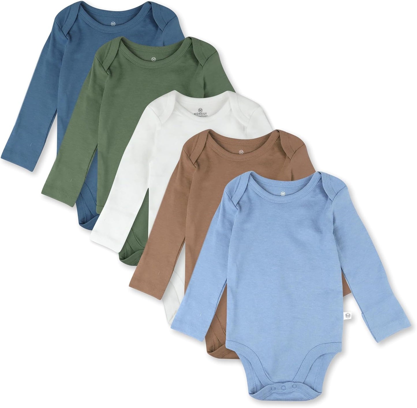 HonestBaby 5-Pack Long Sleeve Bodysuits for Infant Boys